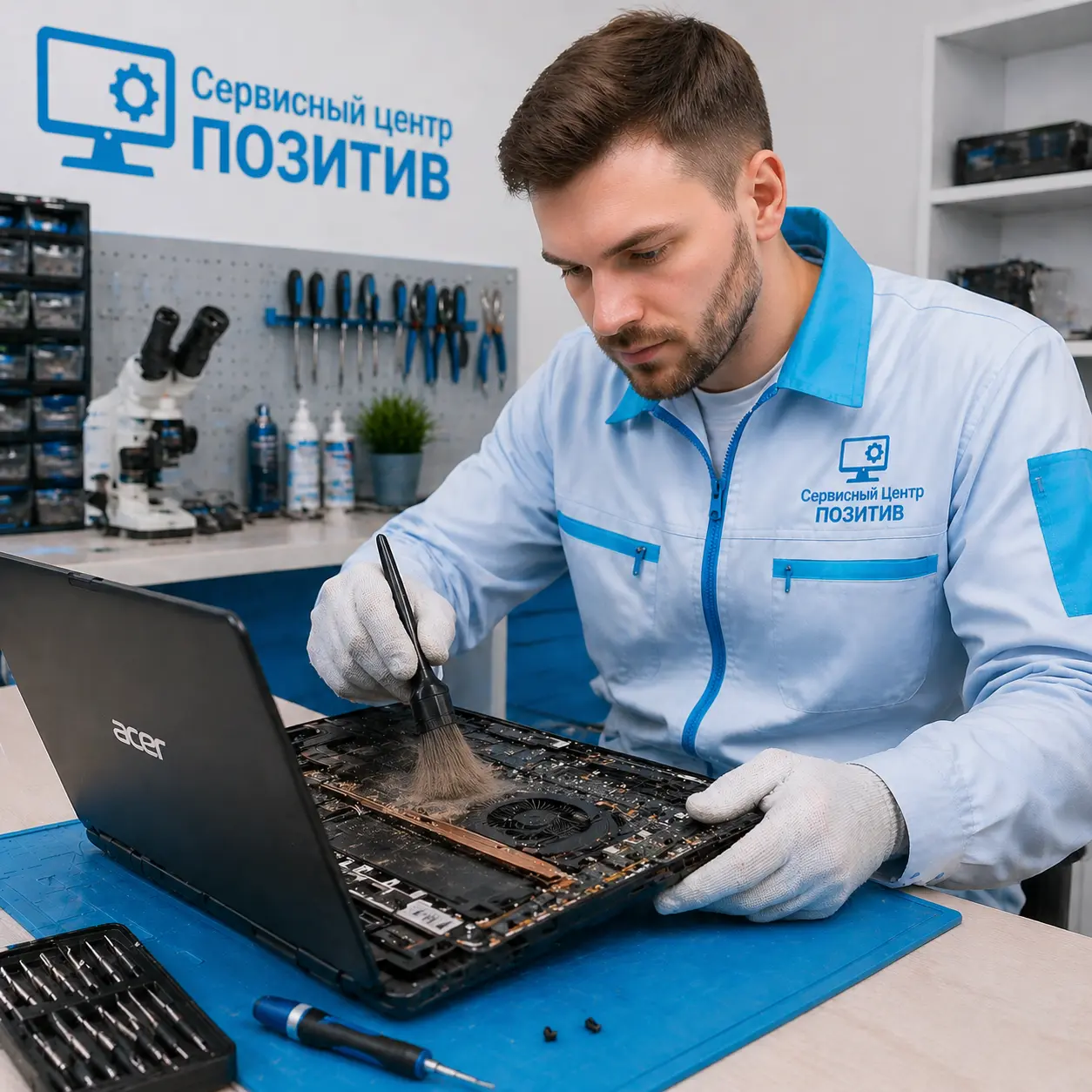 Чистка ноутбука Acer от пыли в Шатуре | Замена термопасты