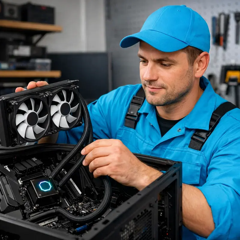 Установка водяного охлаждения на компьютер в Шатуре