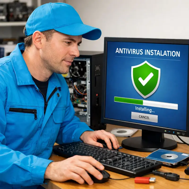 Установка антивируса на ноутбук в Шатуре