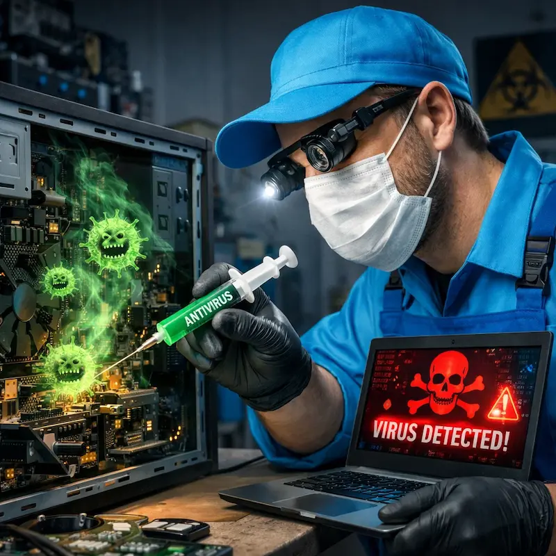 Лечение компьютера от вирусов в Шатуре на дому